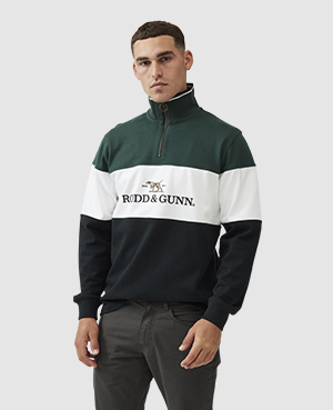 Rodd & Gunn Foresters Peak Quarter Zip Pullover In Forest