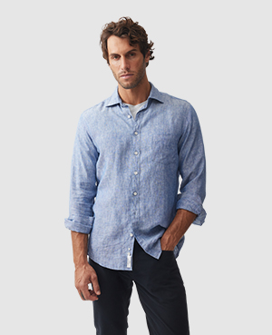 Rodd & Gunn Coromandel Linen Shirt In Indigo
