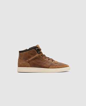 Rodd & Gunn Men's Sussex High Street Leather High-top Sneakers In Tan Wash