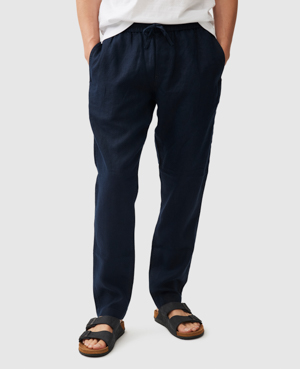 Rodd & Gunn Regular Fit Linen Resort Pants In Navy
