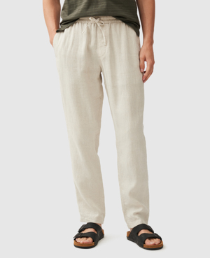 Rodd & Gunn Regular Fit Linen Resort Pants In Oatmeal