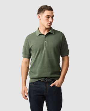 Rodd & Gunn Masons Regular Fit Flat Knit Polo Shirt In Forest
