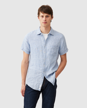 Rodd & Gunn Palm Beach Short Sleeve Slim Fit Shirt In Denim