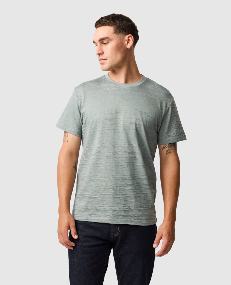 Rodd & Gunn Leith Valley Jacquard Fitted Tee In Sage Green