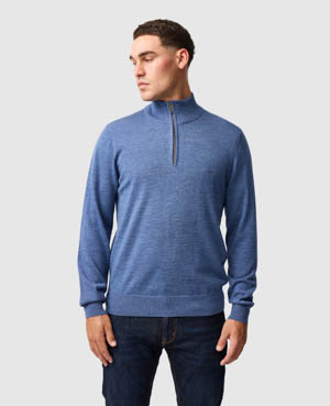 Rodd & Gunn Nobles Merino Wool Sweater In Ocean