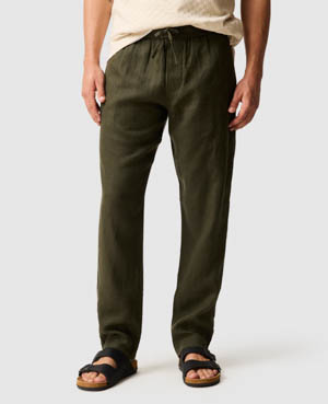 Rodd & Gunn Linen Resort Pant In Green