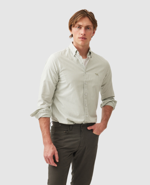 Rodd & Gunn Gunn Check Oxford Sports Fit Shirt In Green