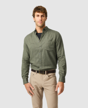 Rodd & Gunn Barrhill Sports Fit Shirt In Olive