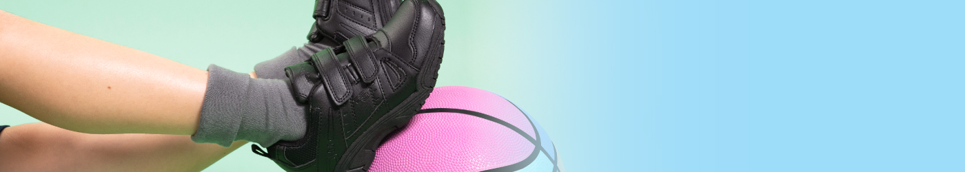 Pair of durable black boys school shoes with secure fastening and cushioned support, ideal for daily school wear and active students.