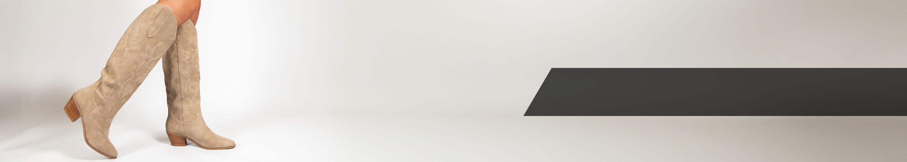 Stylish beige knee high boots for women with a block heel, featuring intricate embroidery design from Spendless AU, perfect for any occasion.
