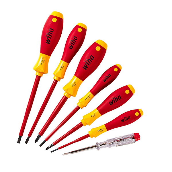 Wiha 7pc Soft Finish Screwdriver Set 1000V VDE Insulated inc Tester