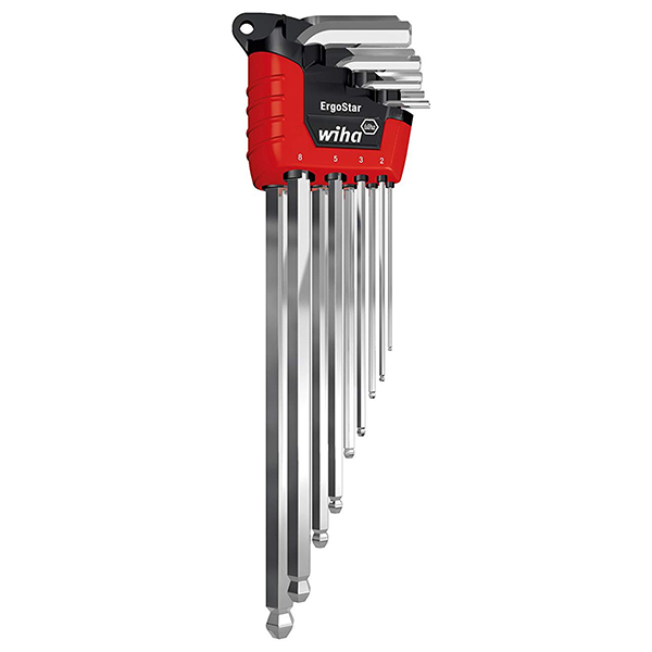 Wiha 9pc Metric Long Allen Hex Key Set Ball End ErgoStar 1.5 10mm SB