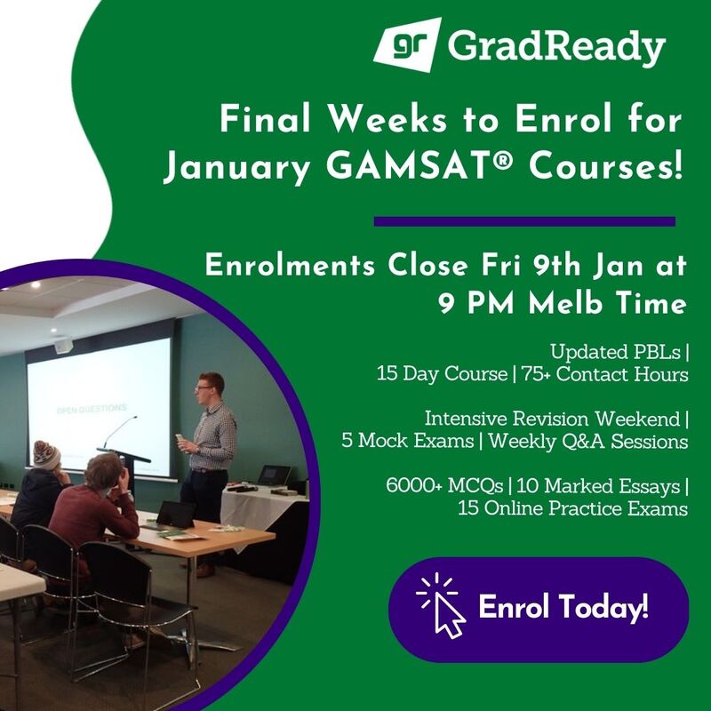 GradReady January GAMSAT Course Closure