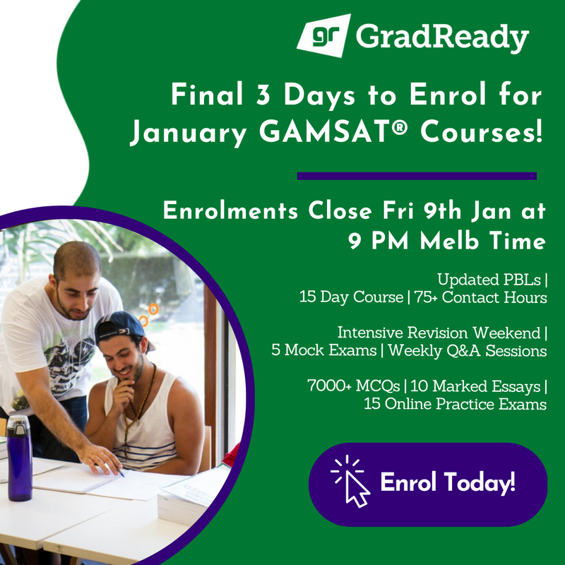 Gradready GAMSAT January 2026 Course Closure