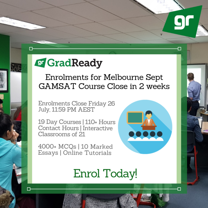 Melbourne September GAMSAT Course Closure
