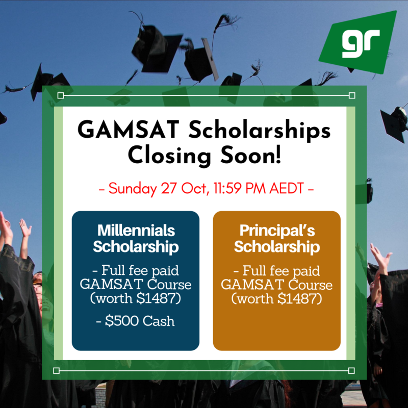 GAMSAT Millennials & Principal's Scholarships Closing Soon
