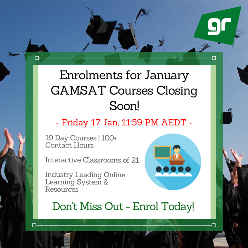 January 2020 GAMSAT Course Closure