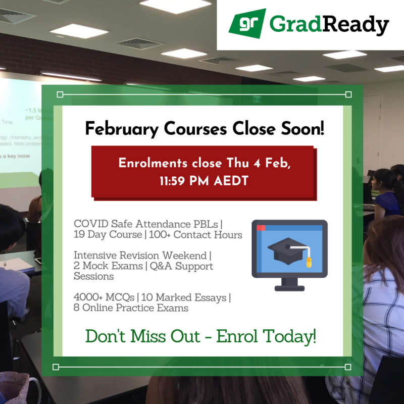 GradReady February GAMSAT Course Closing in 2 Weeks