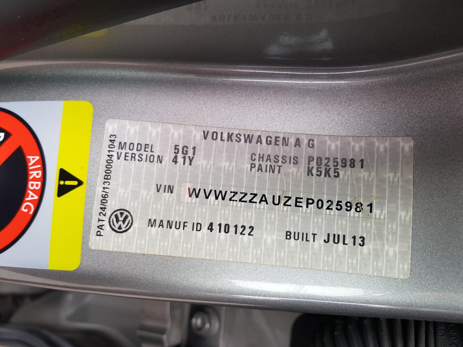 View Auto part Blend Door Actuator Volkswagen Golf 2013