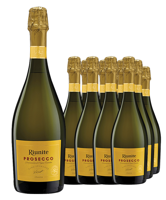 Riunite DOC Vino Bianco Italian Sparkling Prosecco Nv Dozen