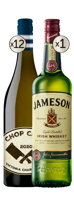 Fowles Wines Chop Chop Victorian Chardonnay 2020 & Jameson Blended Irish Whiskey 700mL Bundle
