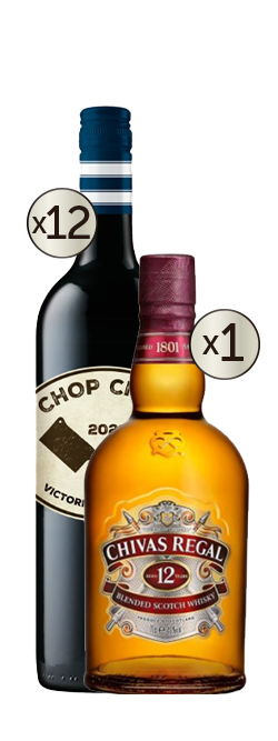 Fowles Wines Chop Chop Victorian Sangiovese 2021 & Chivas Regal 12 Year Old Scotch 700mL Bundle