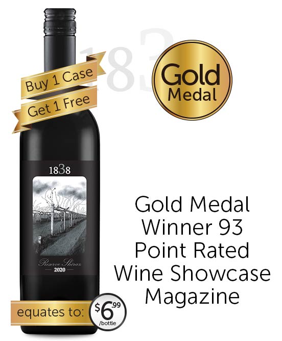 1838 Reserve Shiraz 2020 Buy Wines online Australia wide Premium