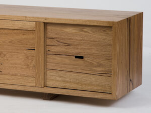 Block Entertainment Unit - 2100w x 500h x 500d | Custom Handmade by WilderCoyle Furniture & Design - Entertainment Unit, Storage, Mitre, Solid Timber