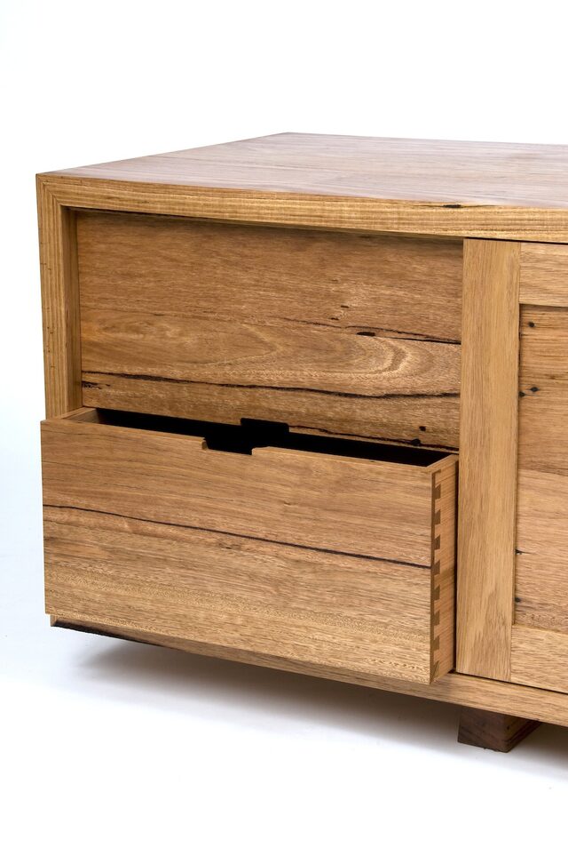 Block Entertainment Unit - 2100w x 500h x 500d | Custom Handmade by WilderCoyle Furniture & Design - Entertainment Unit, Storage, Mitre, Solid Timber