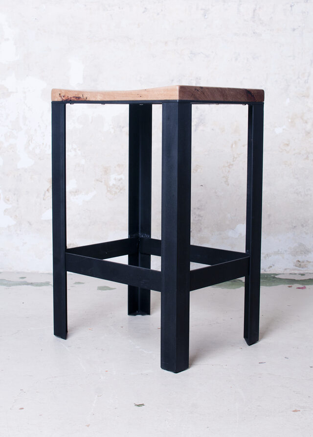 Stringy steel stool | Custom Handmade by Telegraph Road - Stringy Bark, Mild Steel