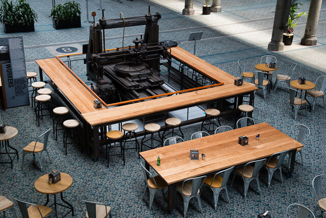 Locomotive tables | Custom Handmade by Telegraph Road - Locomotive Works, Australian Technology Park, Stringy Bark, Mild Steel