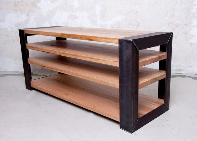 Stringy steel cabinet | Custom Handmade by Telegraph Road - Stringy Bark, Mild Steel