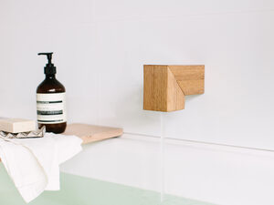 Isla bath spout | Custom Handmade by Oliver Maclatchy - Bath Spout, Reclaimed Timber, Bath, Spout, Outlet, Faucet, Bathroom