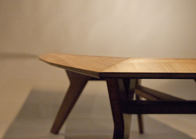Facet conference/dining table | Custom Handmade by Bcompact Design - Factet, Bamboo, Strand Woven Bamboo, Conference Table, Dining Table, Chanfered Edge, Sustainable Design, Efficient Design, Zero Waste Design