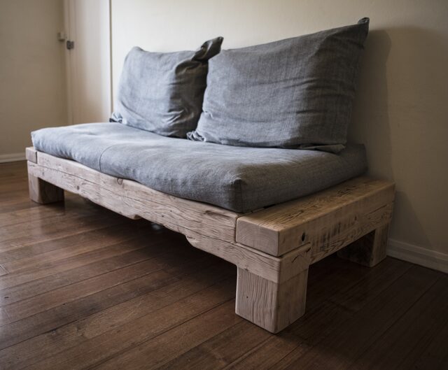 The couch to outlast a house.  | Custom Handmade by Douglas Fir Design - Couch, Sofa, Day Bed, Oregon, Recycled Timber, Rustic, Industrial, Timber, Bed, Douglas Fir