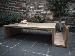 S-bend Coffee Table.  | Custom Handmade by Douglas Fir Design - Tasmanian Oak, Hardwood, Tassie Oak, Oak, Coffee Table, Desk, Timber, Table, Joinery, Shelf