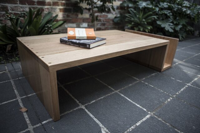 S-bend Coffee Table.  | Custom Handmade by Douglas Fir Design - Tasmanian Oak, Hardwood, Tassie Oak, Oak, Coffee Table, Desk, Timber, Table, Joinery, Shelf
