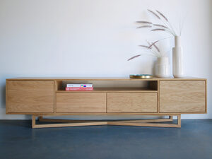 Yui Cabinet  | Custom Handmade by Raw Edge Furniture - American Oak, Dining Table, Dining, Oak, Cabinet, Braceboard, Oak Cabinet, Sideboard