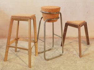 The Cork Connection stools series | Custom Handmade by Asher Abergel - The Cork Connection, Asher Abergel Design, Dezion Studio, Cork Stools, Plywood Stools, Bent Plywood Stool, Hand Made Stools, Made In Sydney, Hand Made Funiture