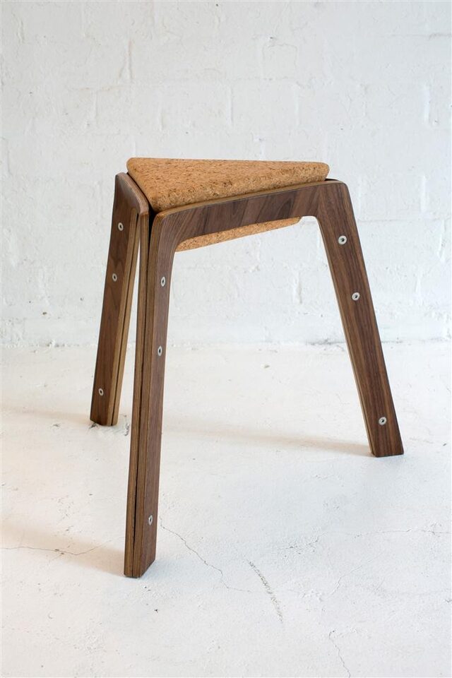 The Cork Connection stools series | Custom Handmade by Asher Abergel - The Cork Connection, Asher Abergel Design, Dezion Studio, Cork Stools, Plywood Stools, Bent Plywood Stool, Hand Made Stools, Made In Sydney, Hand Made Funiture