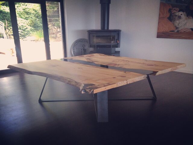 Mountain To The Sea Dining Table | Custom Handmade by Zac Pearton - Dining Table, Custom, Recycle