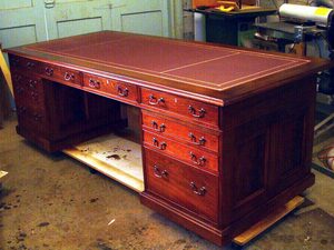 Mahogany Partners Desk | Custom Handmade by Andrew Alstin - Reproduction Furniture Melbourne, Antique Desks Melbourne, Antique Reproduction Furniture, Custom Made Furniture