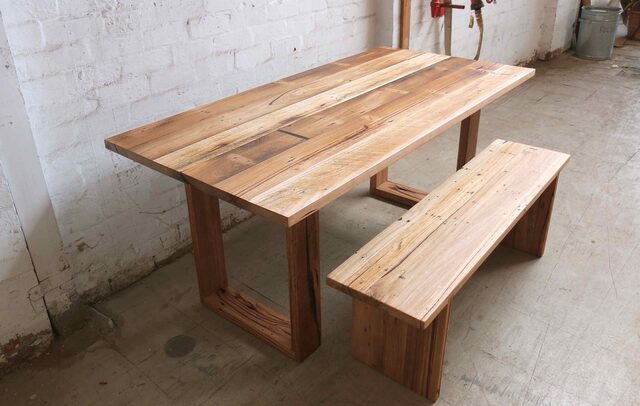 Recycled hardwood dining table | Custom Handmade by Tim Denshire-Key - Dining Table, Brunswick, Hardwood, Recycled Timber, Rustic