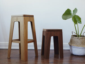 Ralph Bent Ply Stools | Custom Handmade by Asher Abergel - Stool, Plywood, Bent Ply, Kitchen