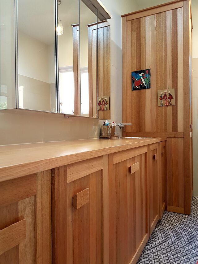 Spotted Gum Laundry | Custom Handmade by Geoff Belanger - Laundry, Cupboard, Benchtop