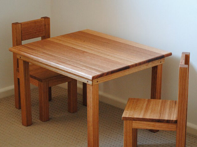 Children's Hardwood Table and Chairs | Custom Handmade by Poole's Design - Solid Hardwood, Tasmanian Oak, Sustainable, Non- Toxic, Fine Furniture, Hand Made, Children'S Furniture