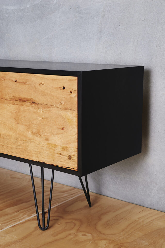 Delirium Sideboard | Custom Handmade by Auld Design - Credenza, Sideboard, Sidetable, Paperock, Black, Hairpin, Handcrafted, Handmade