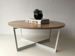 Brother Lui Coffee Table | Custom Handmade by Luke Rogers - Coffee Table, American Oak, Steel Table