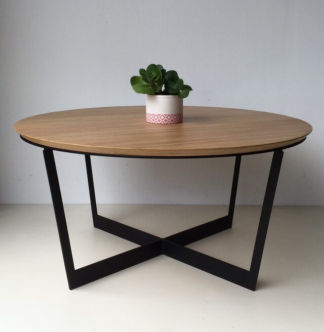 Brother Lui Coffee Table | Custom Handmade by Luke Rogers - Coffee Table, American Oak, Steel Table