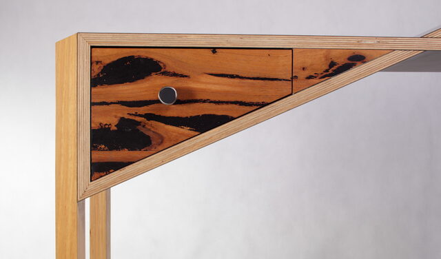 S(l)ide Table | Custom Handmade by Eco wood design - Side Table, Whimsy, Unique, Angular, Contemporary, Hall Table
